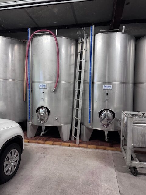 6x 7.000 ltr. VA Lagertank SOLME, gebraucht, rund stehend auf Füßen